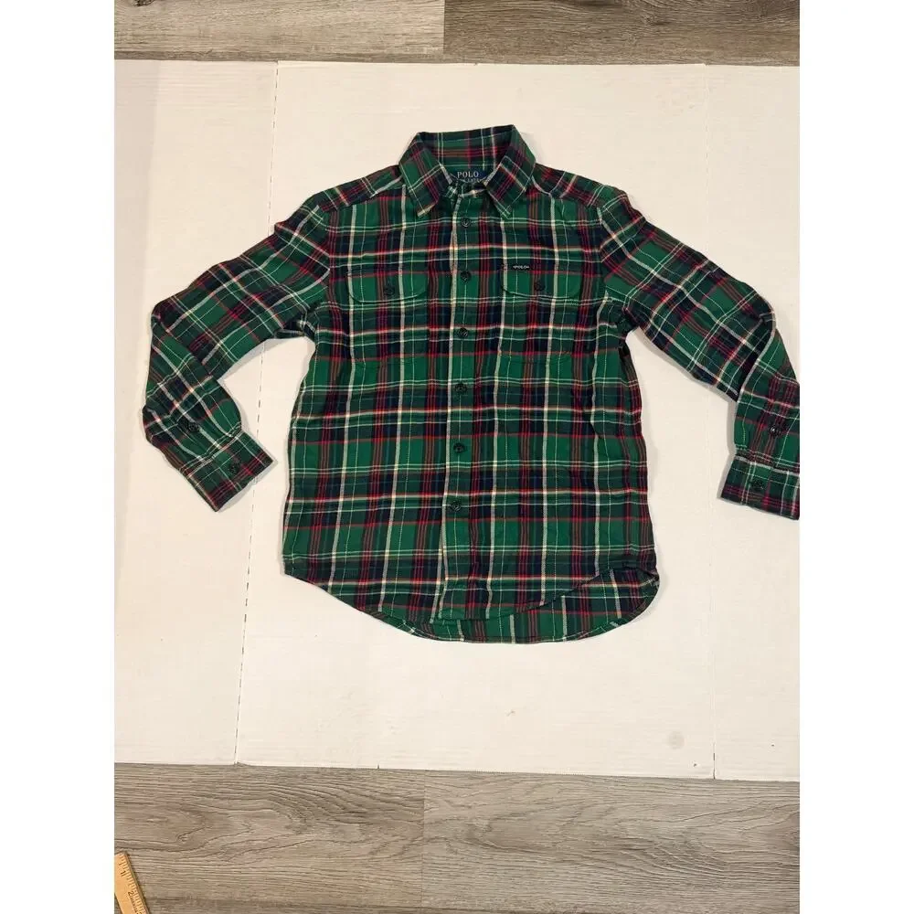 Polo Ralph Lauren Boys Size M (10-12) Plaid Long Sleeve Shirts – Lot of 2